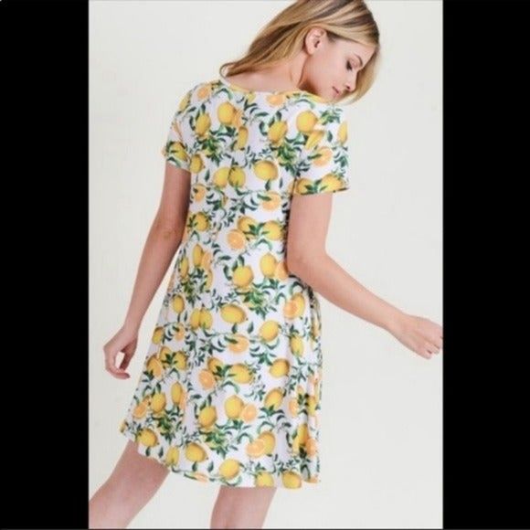 Yelete Lemon Swing Dress with Pockets Size S NEW - Picture 6 of 8